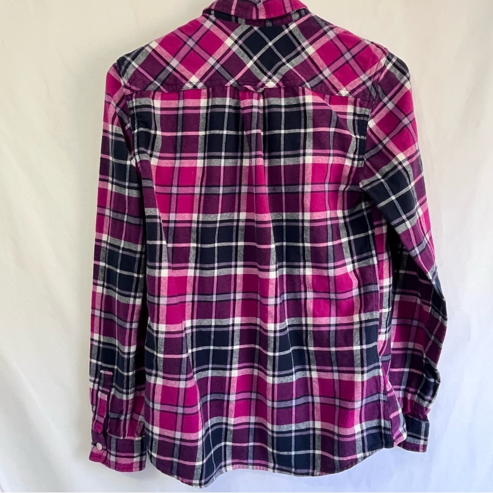 Weatherproof Woman’s Pink and Navy Plaid Button-Down Shirt - Picture 2 of 9